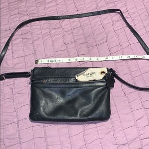 Margot Leather black purse/crossbody EUC